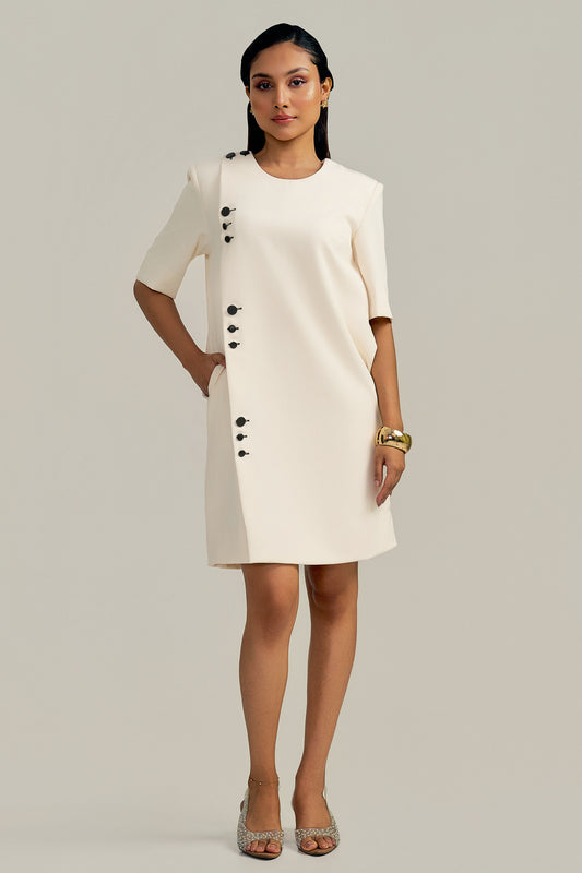 COLUMN IVORY DRESS