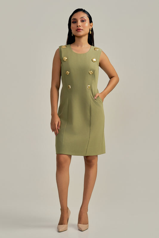 BUTTONED HARPER DRESS