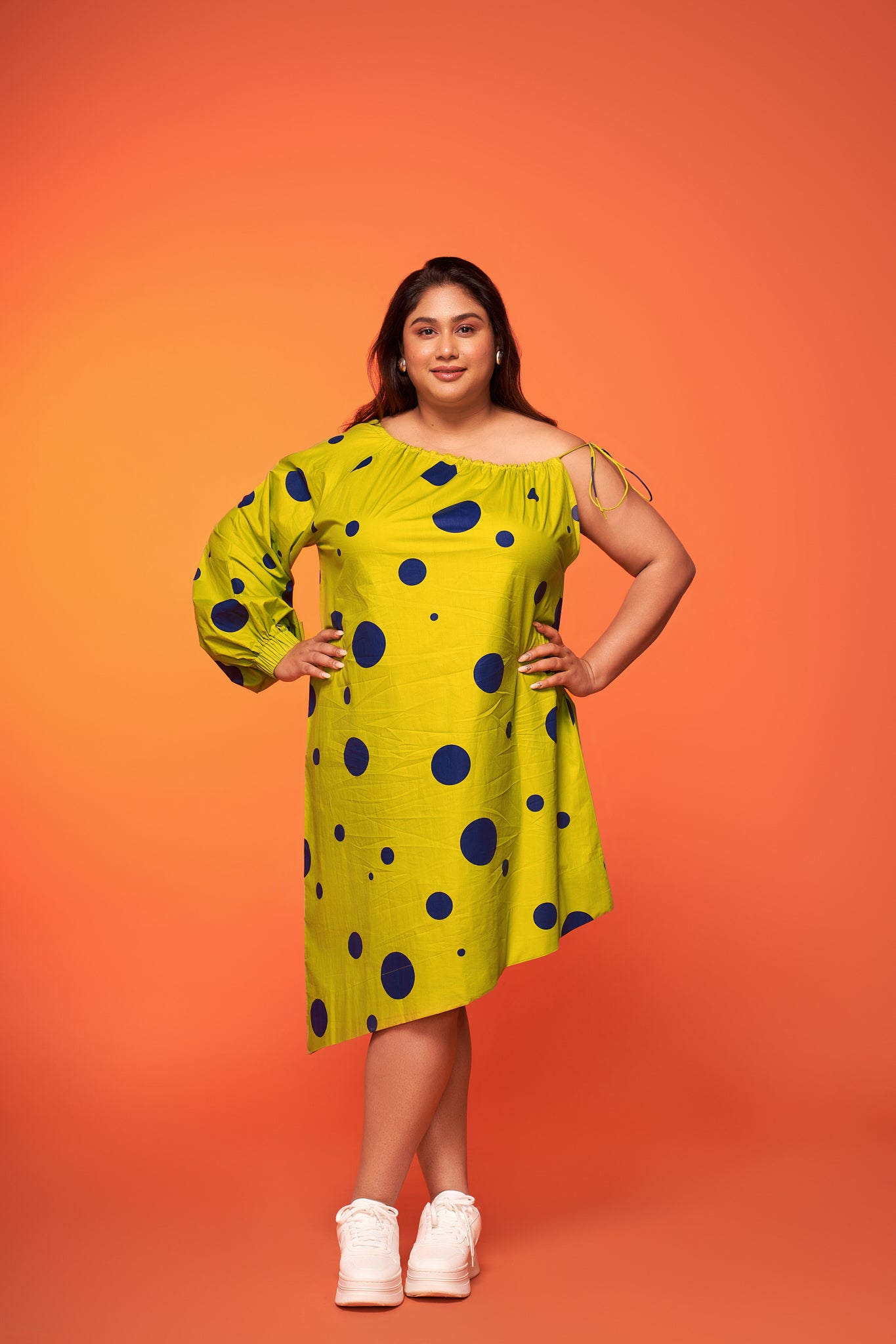 POLKAVERSE DROP & TIE DRESS