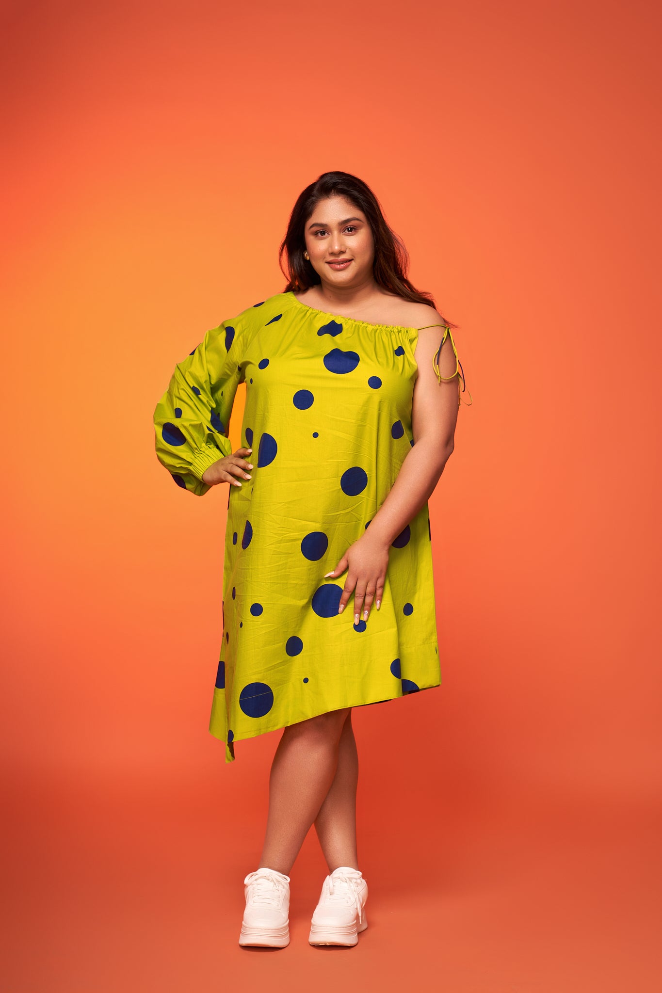 POLKAVERSE DROP & TIE DRESS