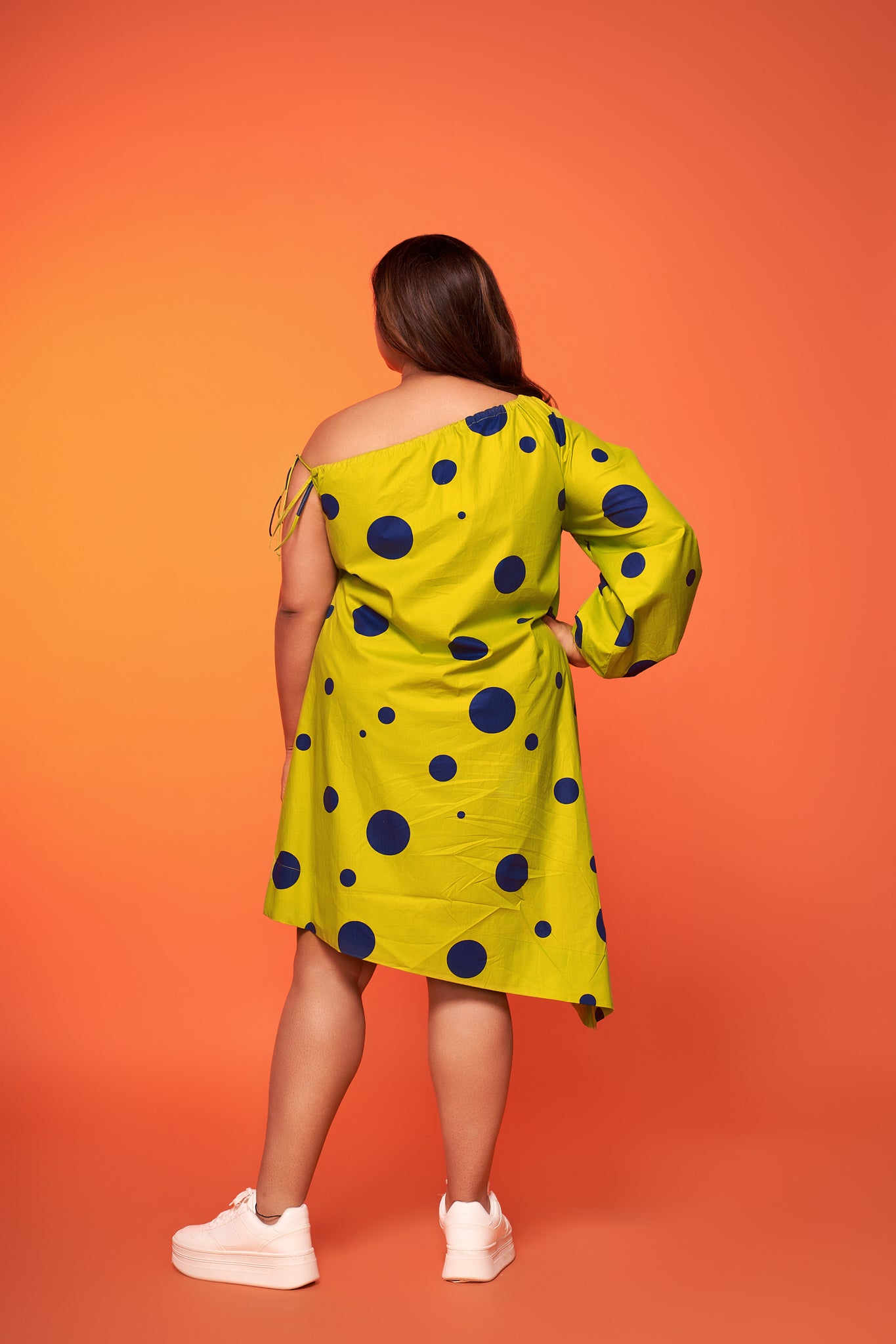 POLKAVERSE DROP & TIE DRESS