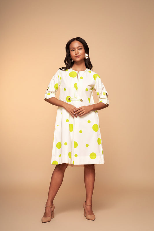 POLKAVERSE DELTA SHIFT DRESS