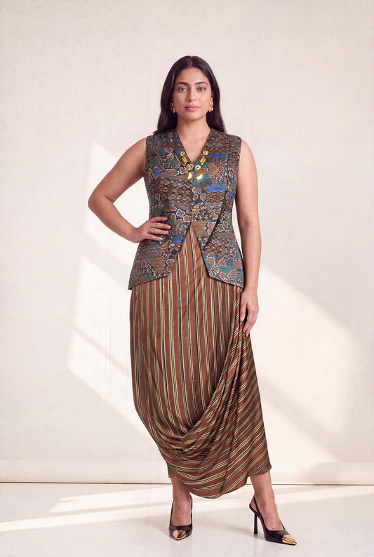 LILA DRAPED SKIRT SET