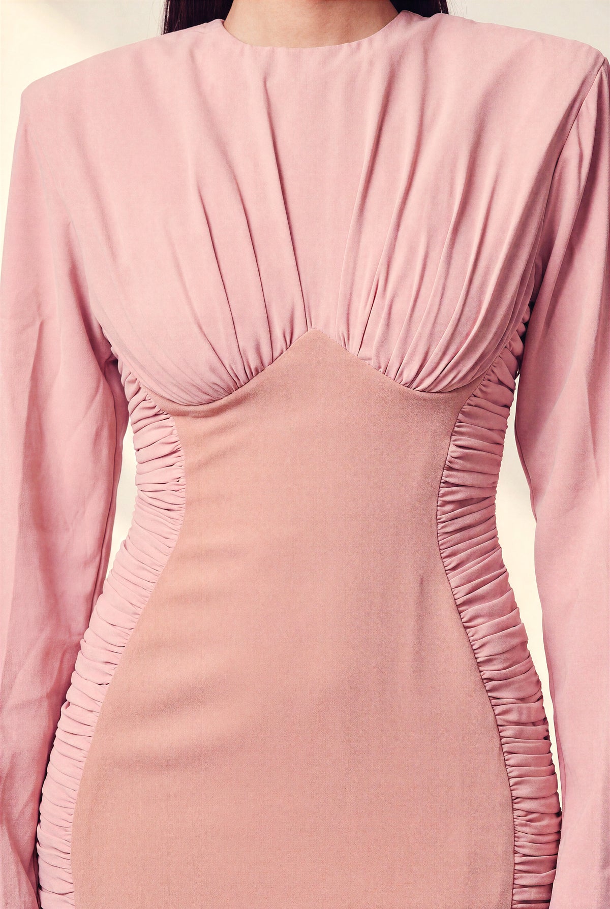 LYANA RUCHED DRESS (BLUSH PINK)