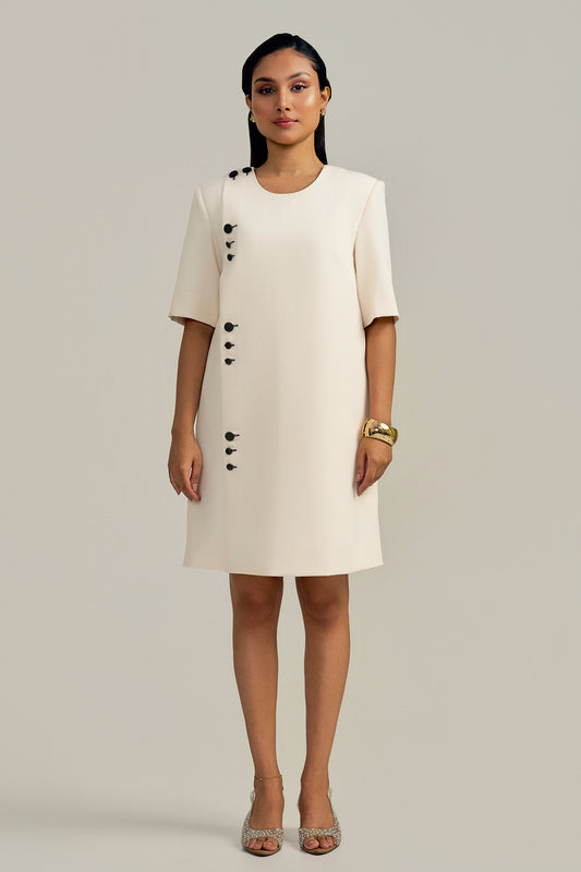 COLUMN IVORY DRESS