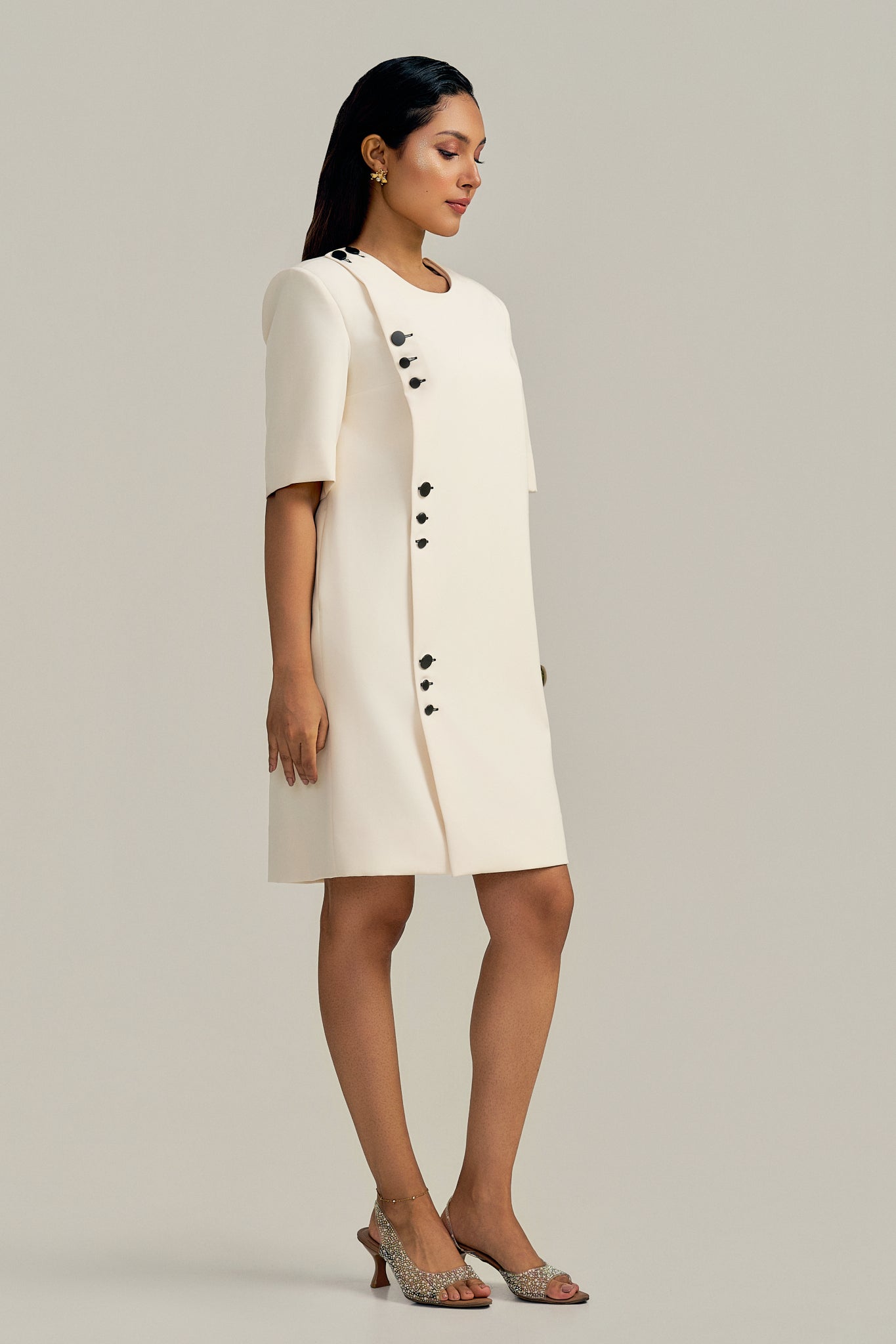 COLUMN IVORY DRESS