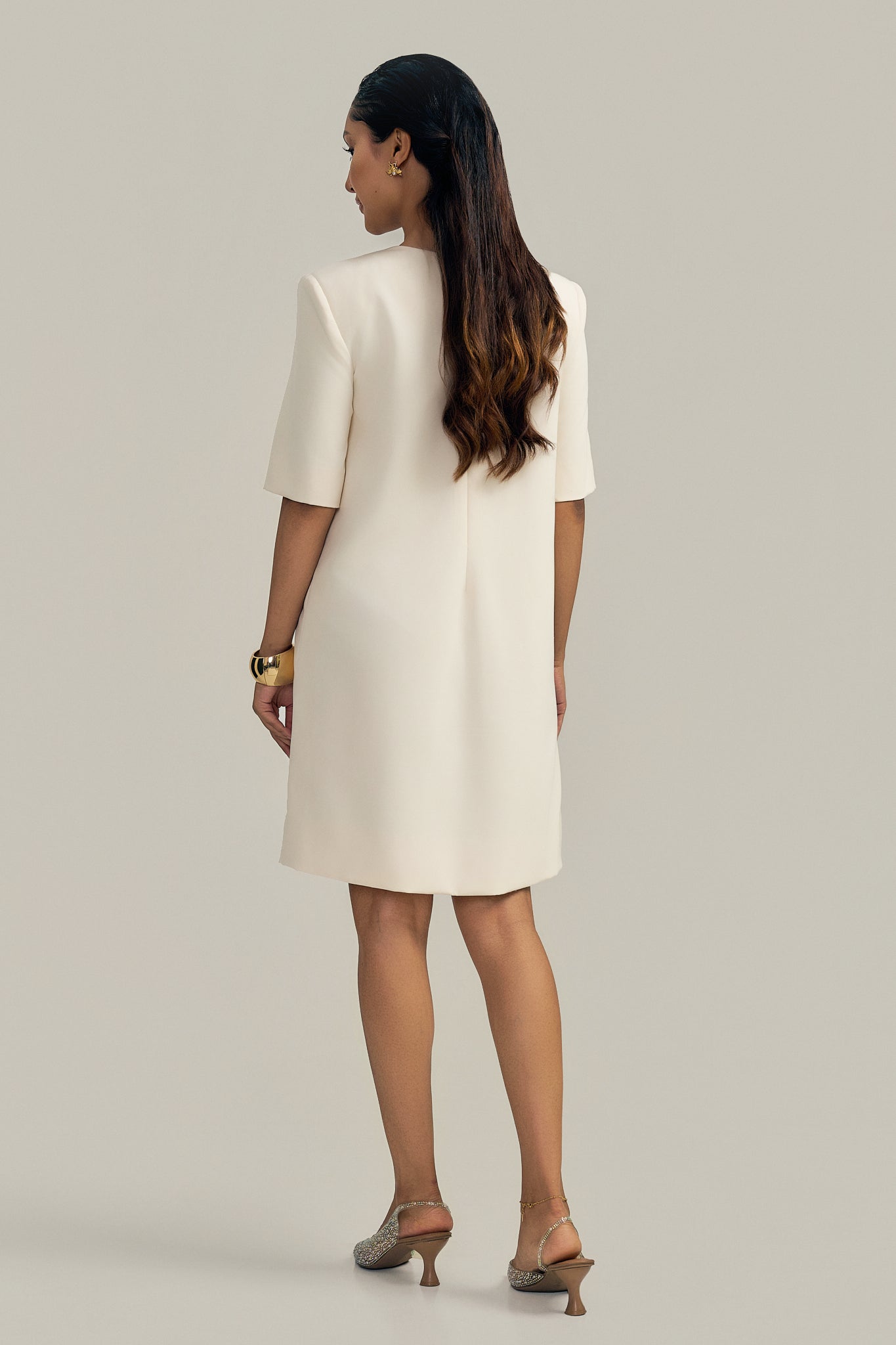 COLUMN IVORY DRESS