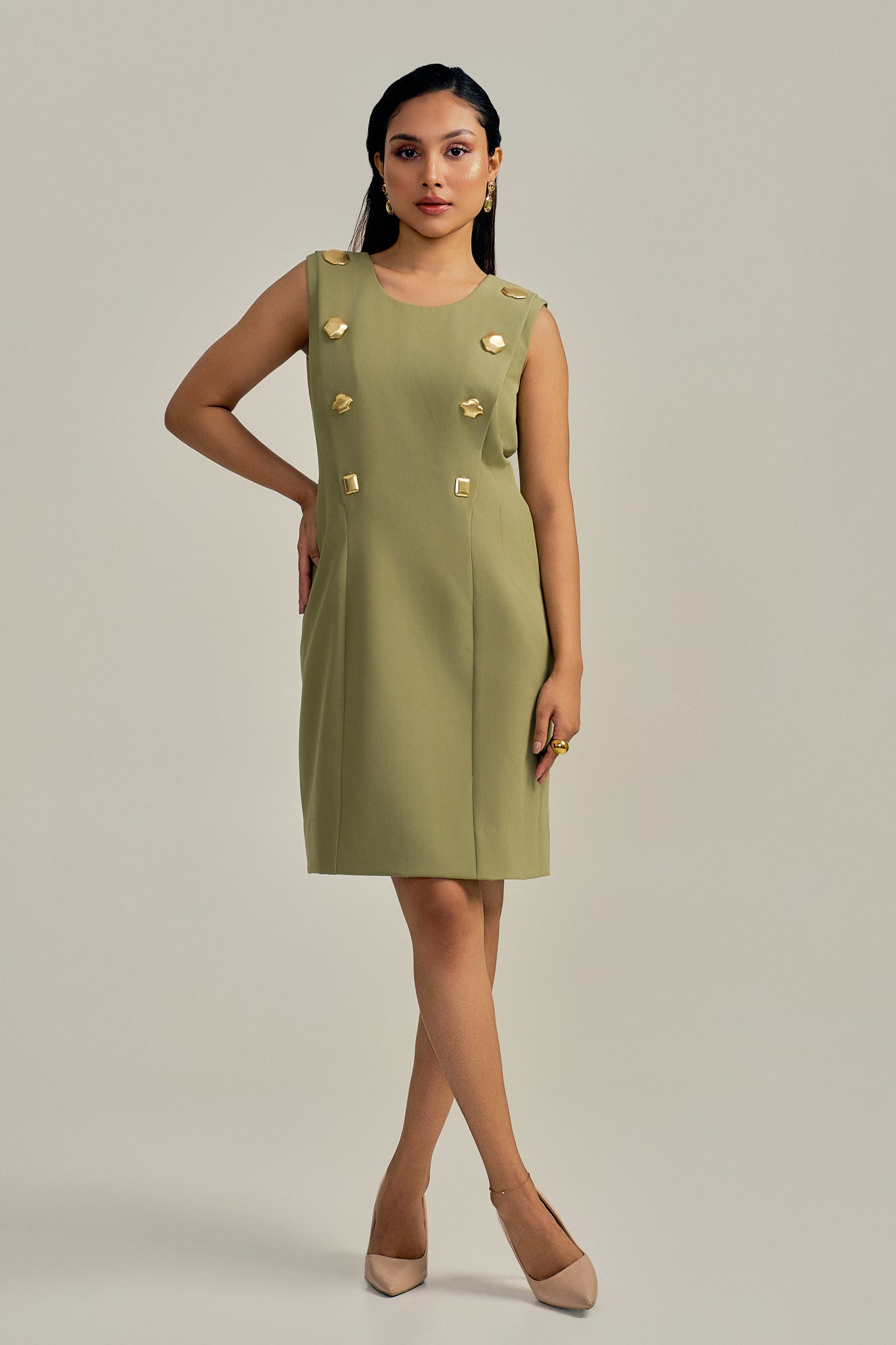 BUTTONED HARPER DRESS