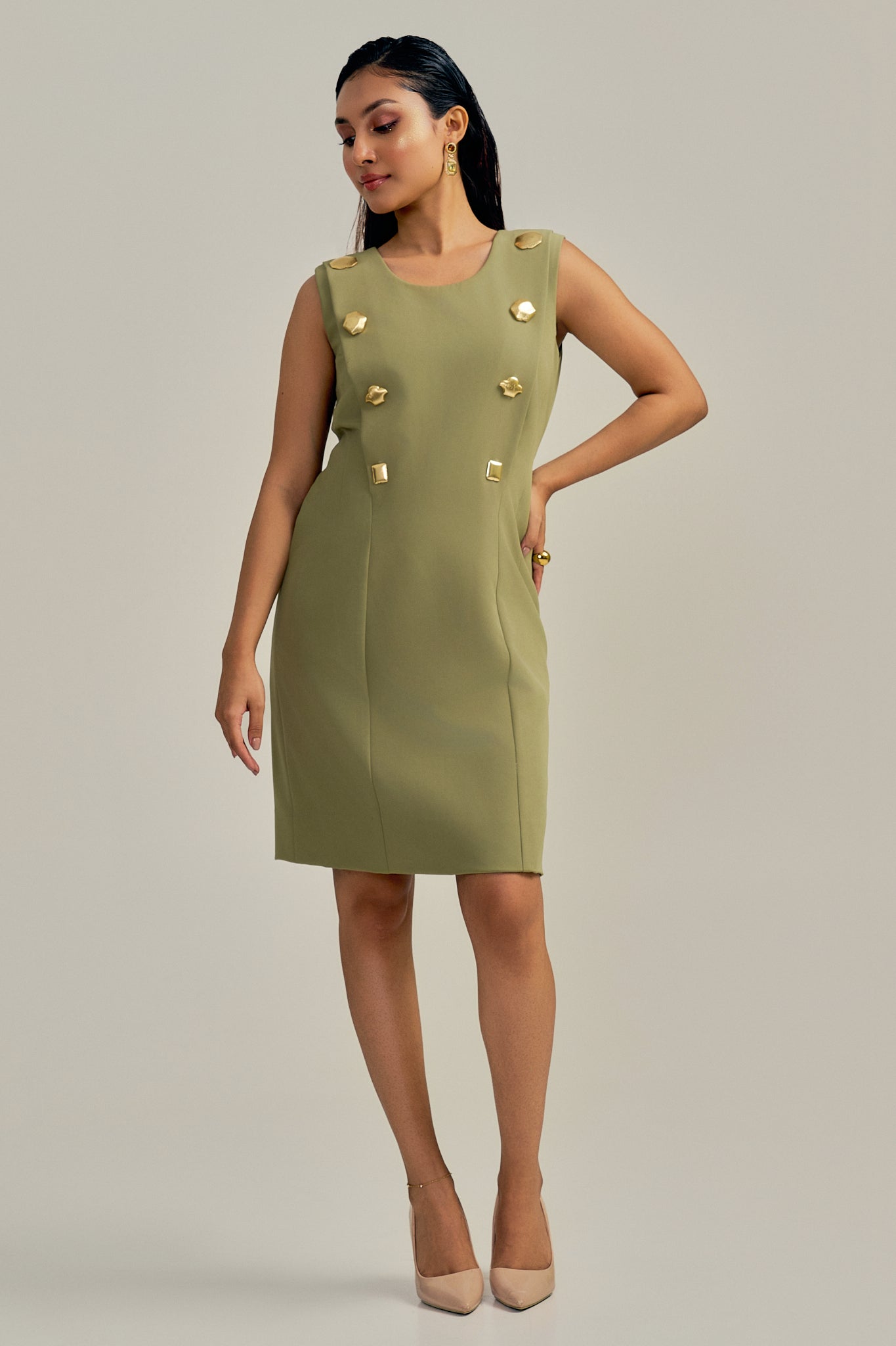 BUTTONED HARPER DRESS