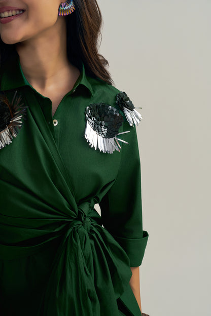 SILVERLEAF WRAP SHIRT