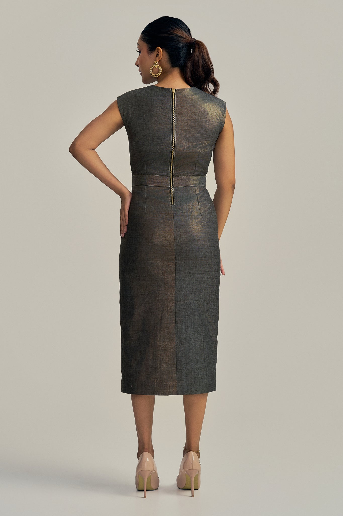 MIDNIGHT TILT DENIM DRESS