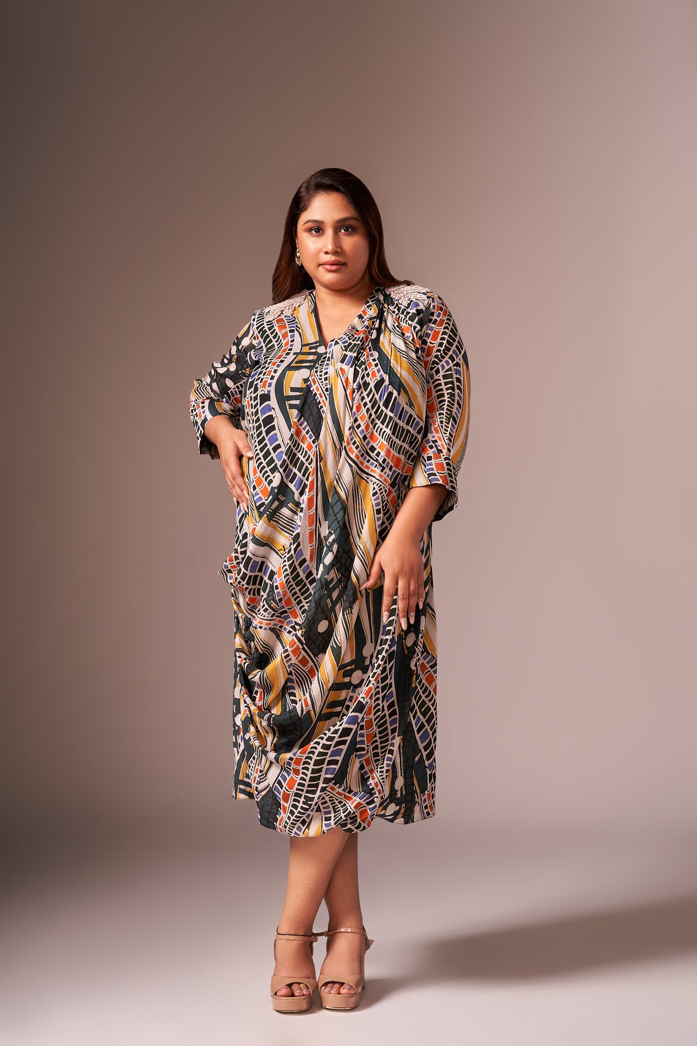 WREATH COWL DRESS