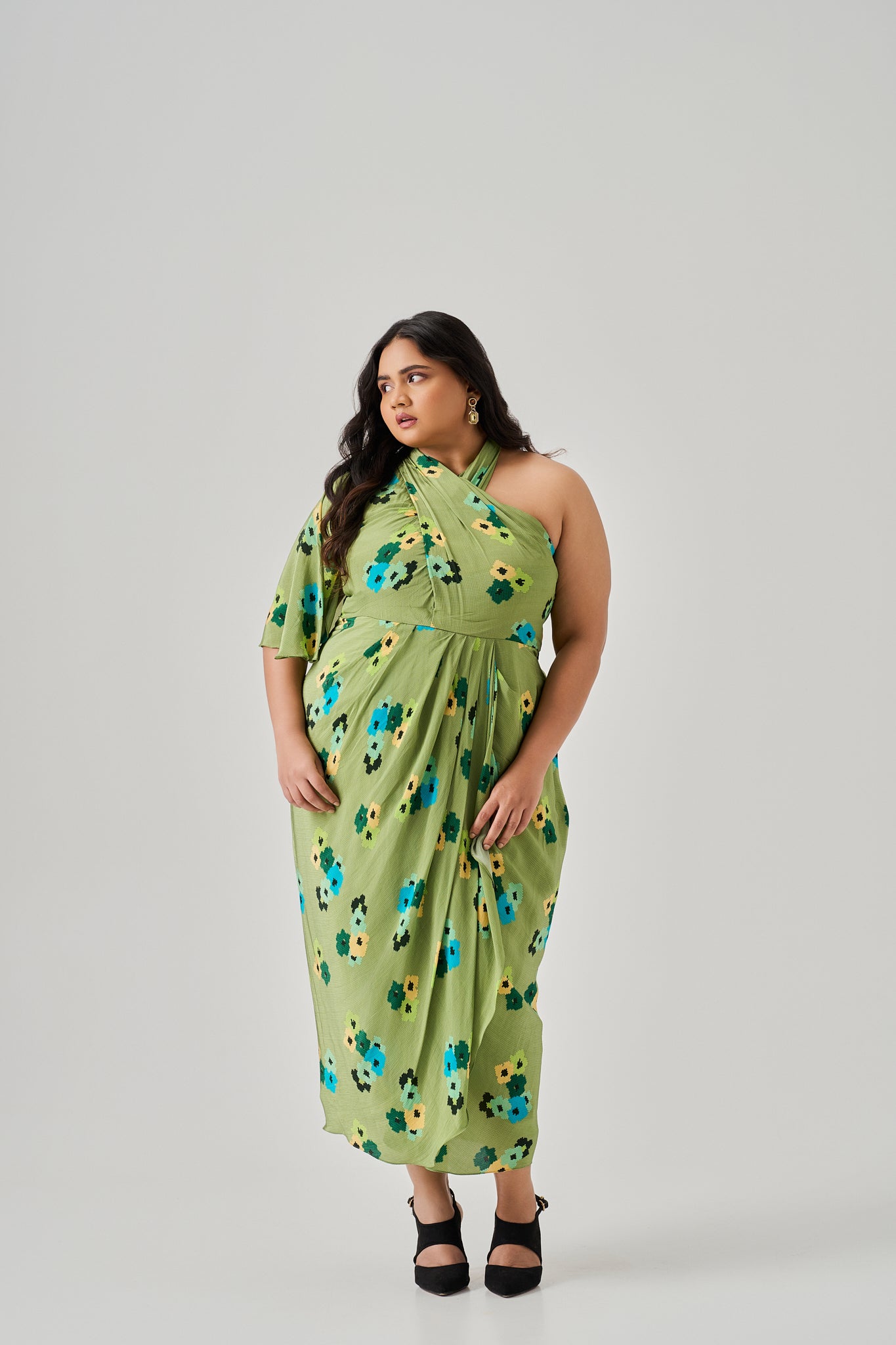 TWIST DRAPE DRESS