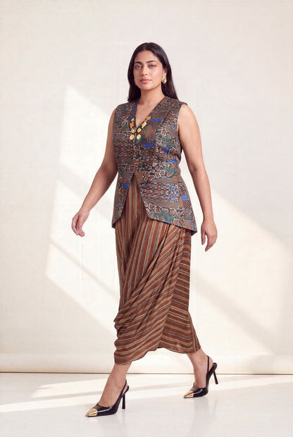 LILA DRAPED SKIRT SET